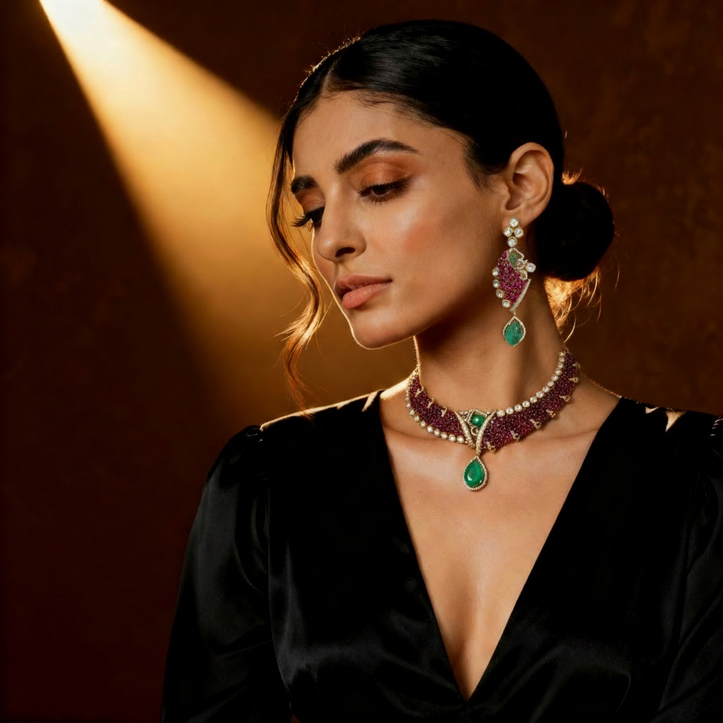 Beaded Choker Necklace and Earring Set