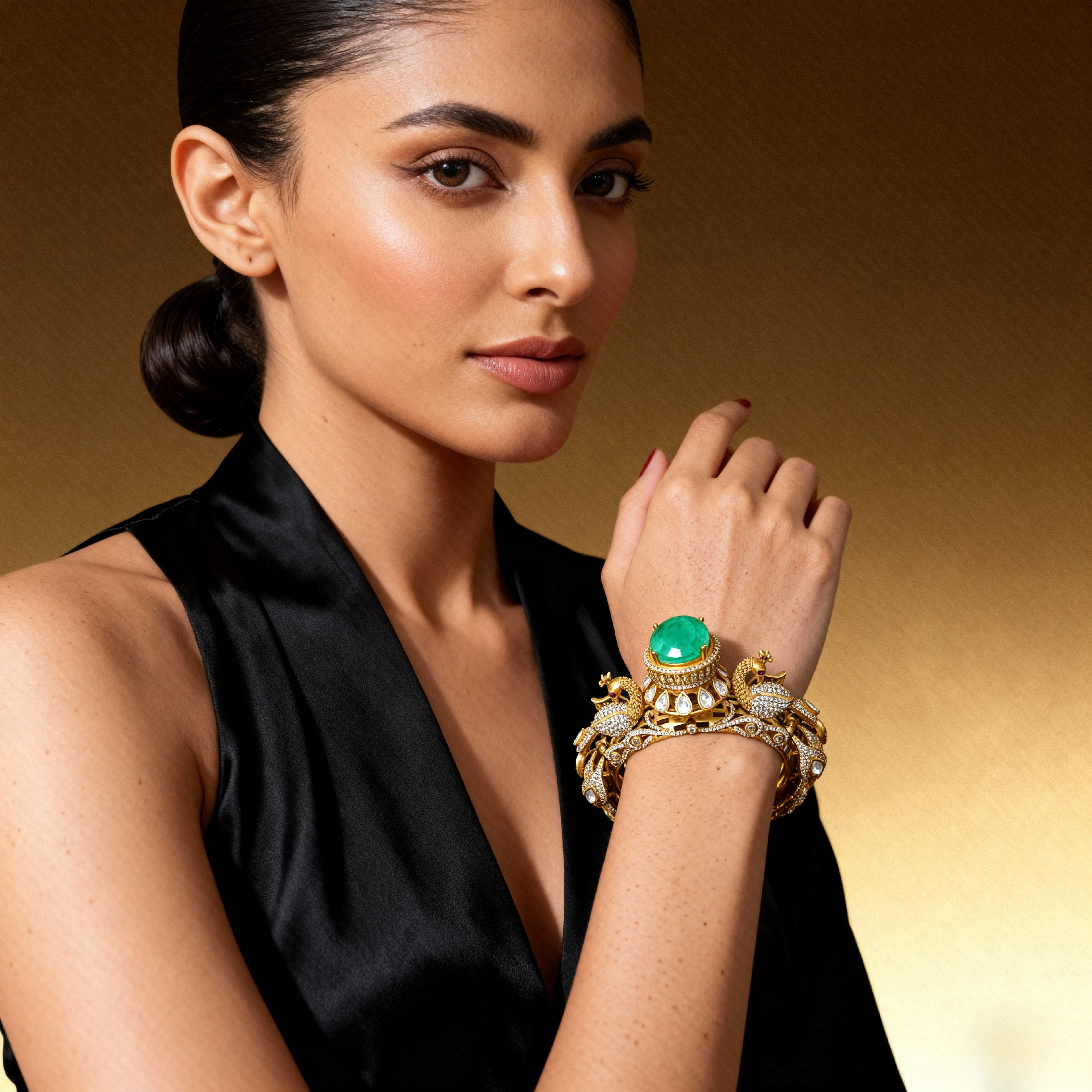 Royal Mughal Polki Kundan Statement Bracelet