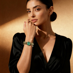 Peacock Tail Metal Feathers Bracelet