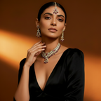 Rubby & Mosonite Chokar Necklace Set