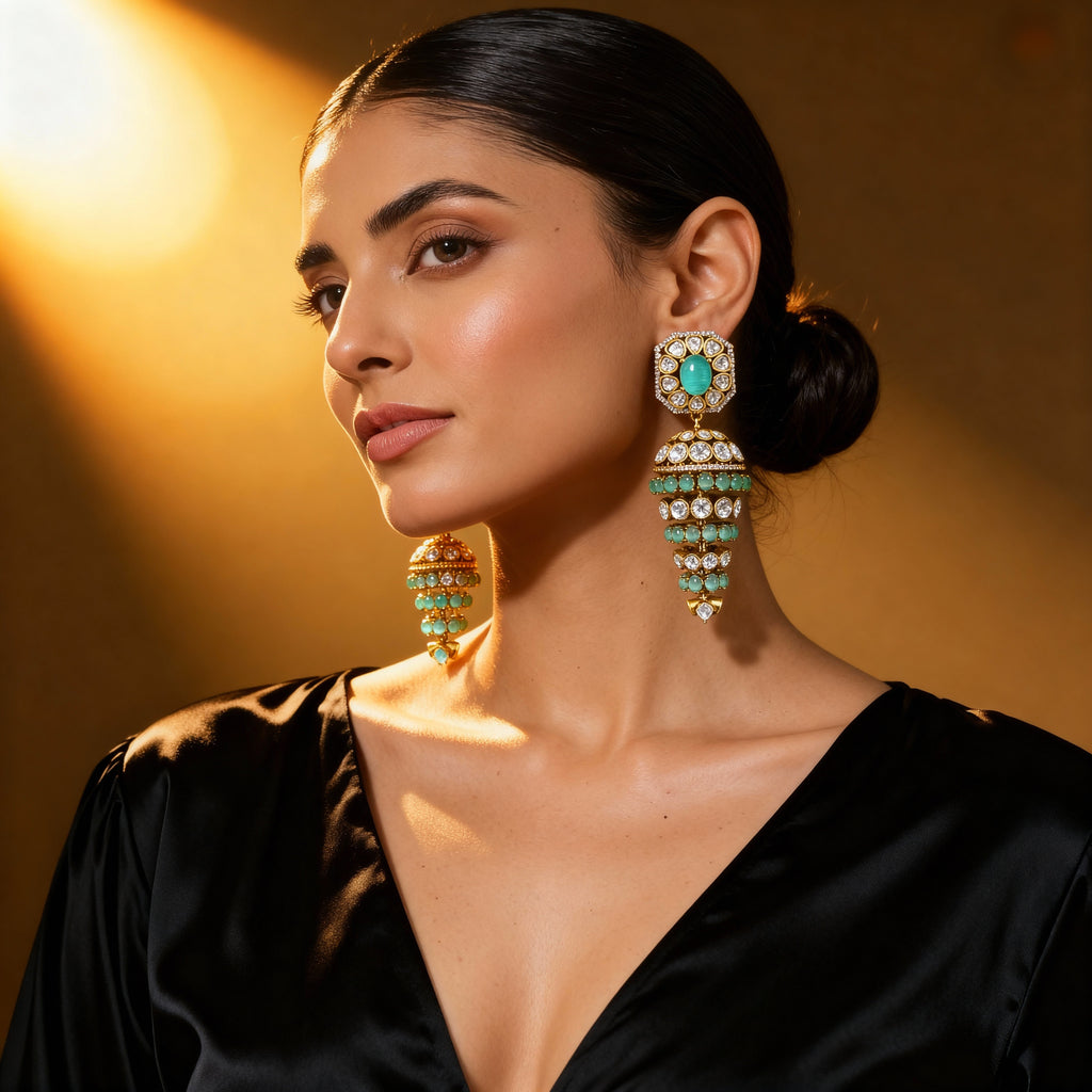 Indian Traditional Long Drop Shaped Jhumka Earring