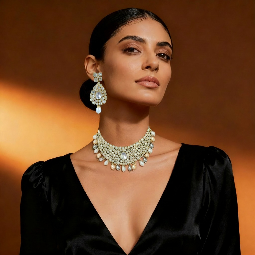 Traditional Kundan Style Necklace Set