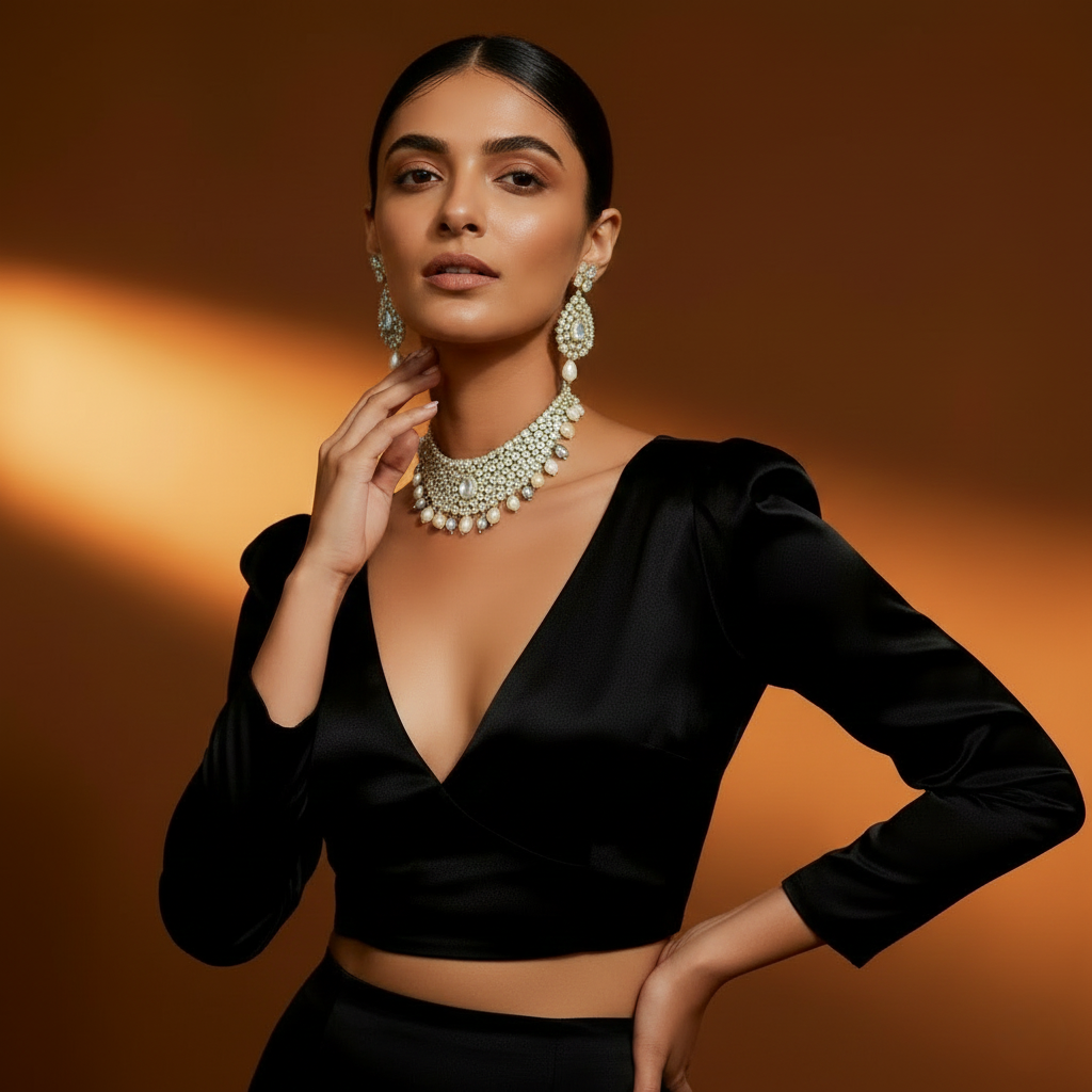 Traditional Kundan Style Necklace Set