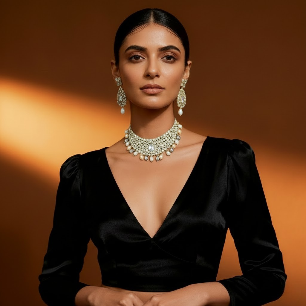 Traditional Kundan Style Necklace Set