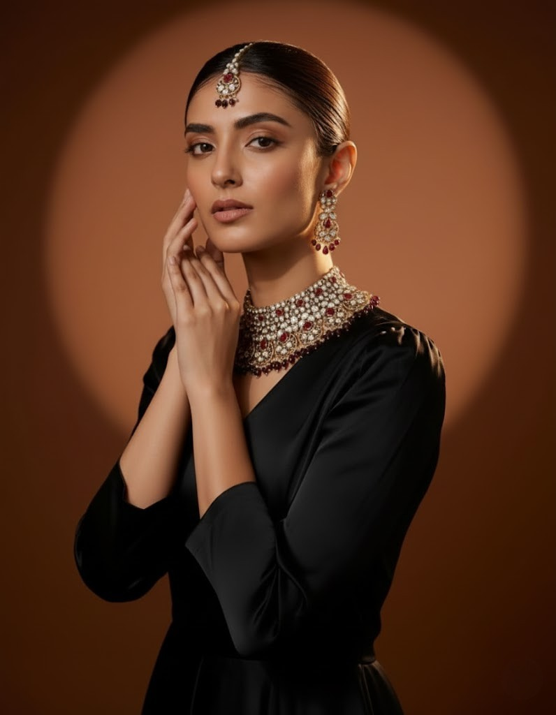 Rubby Royal Polki Chokar Set