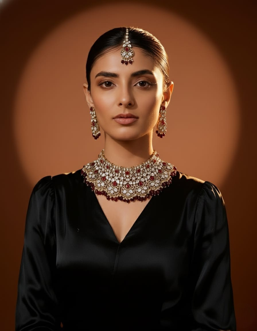 Rubby Royal Polki Chokar Set