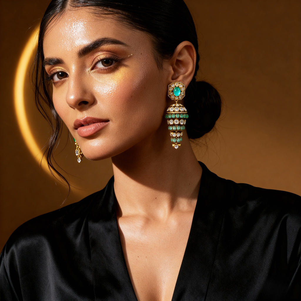 Indian Traditional Long Drop Shaped Jhumka Earring