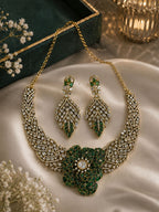 Emerald Bloom Statement Necklace Set