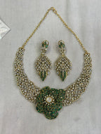 Emerald Bloom Statement Necklace Set