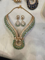 Emerald Elegance Statement Necklace Set