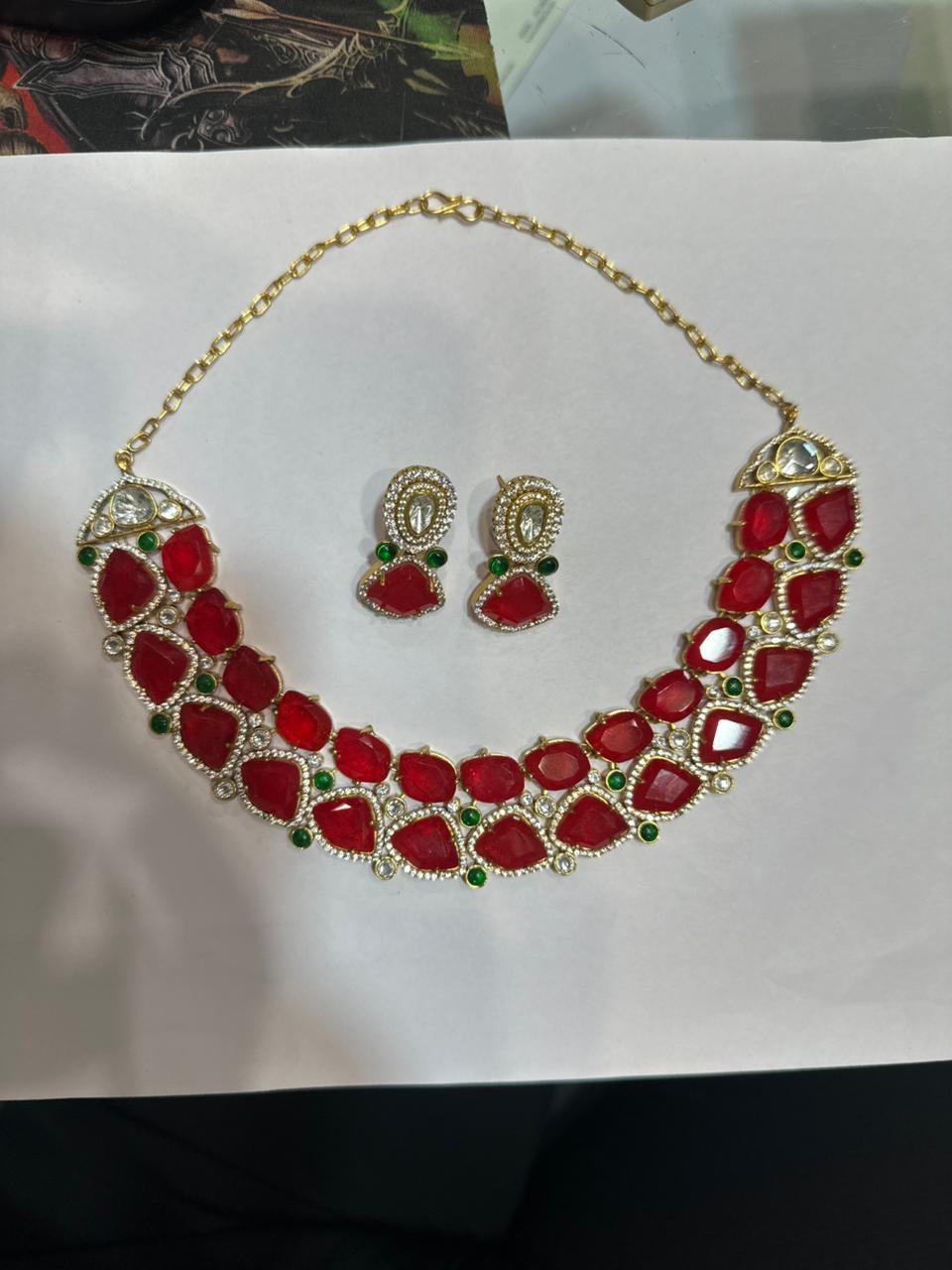 Ruby Royale Choker Necklace Set