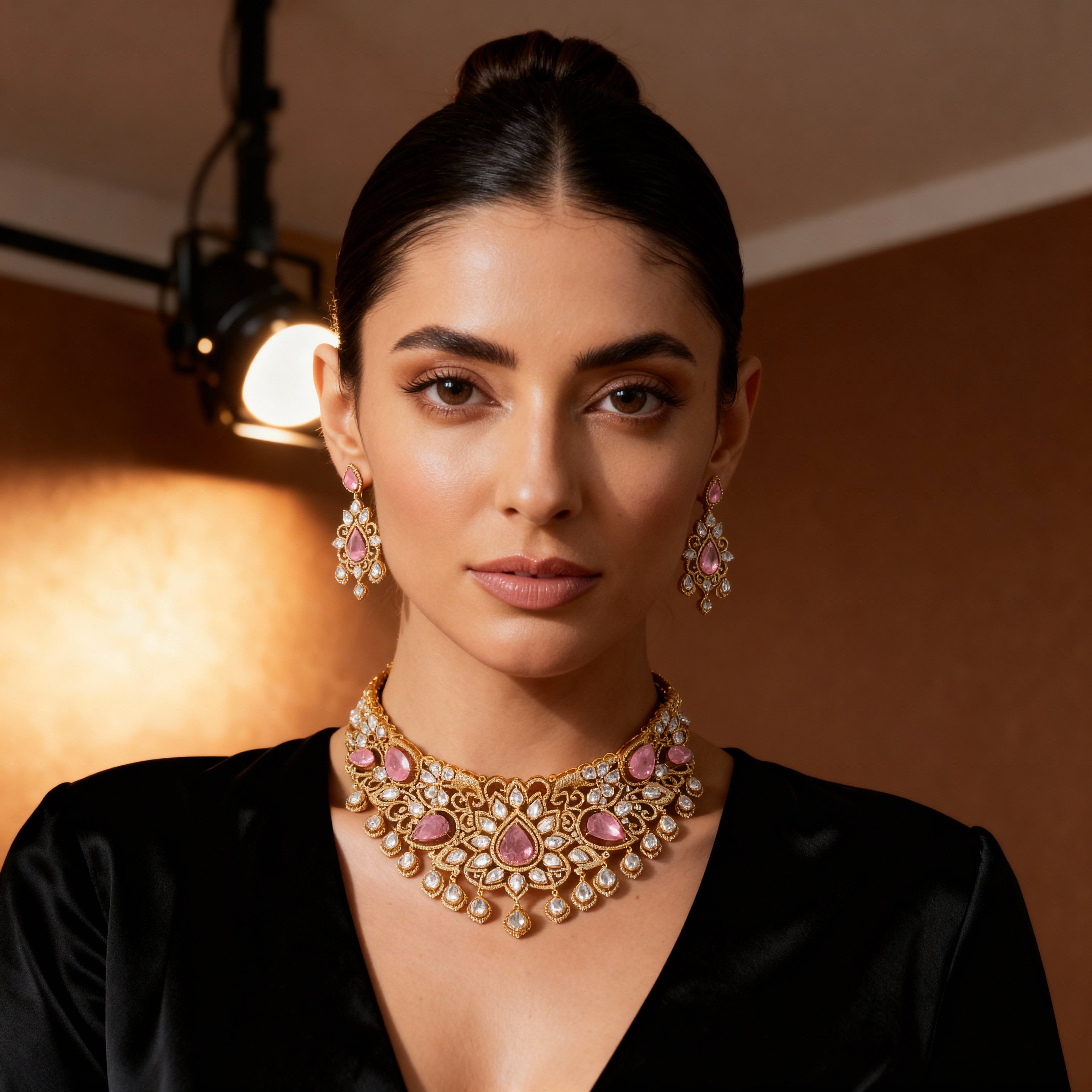 Rose Empress Polki Chokar Set