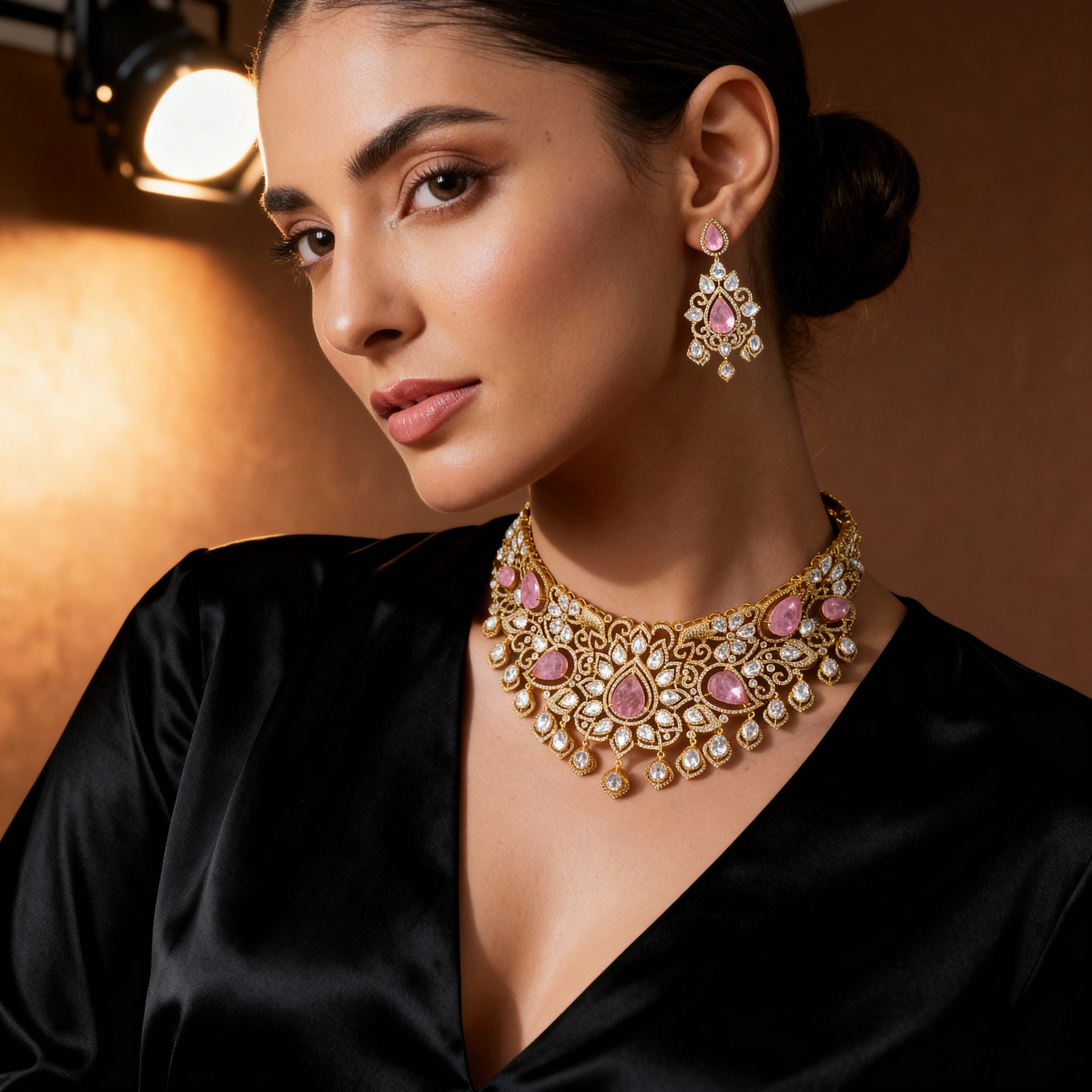 Rose Empress Polki Chokar Set