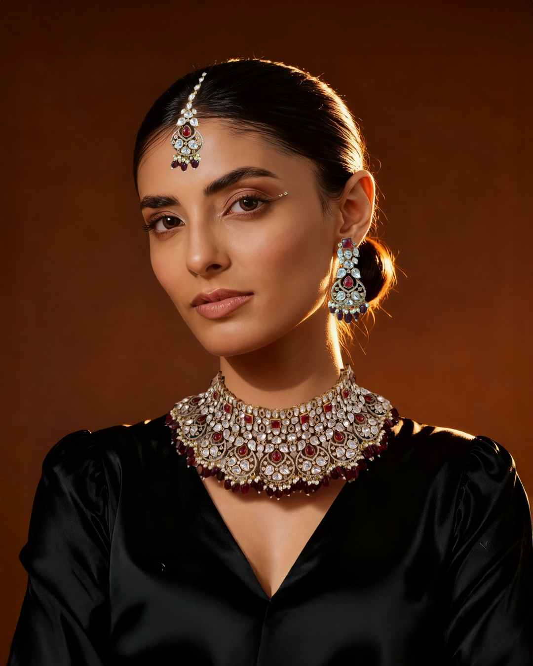 Rubby Royal Polki Chokar Set