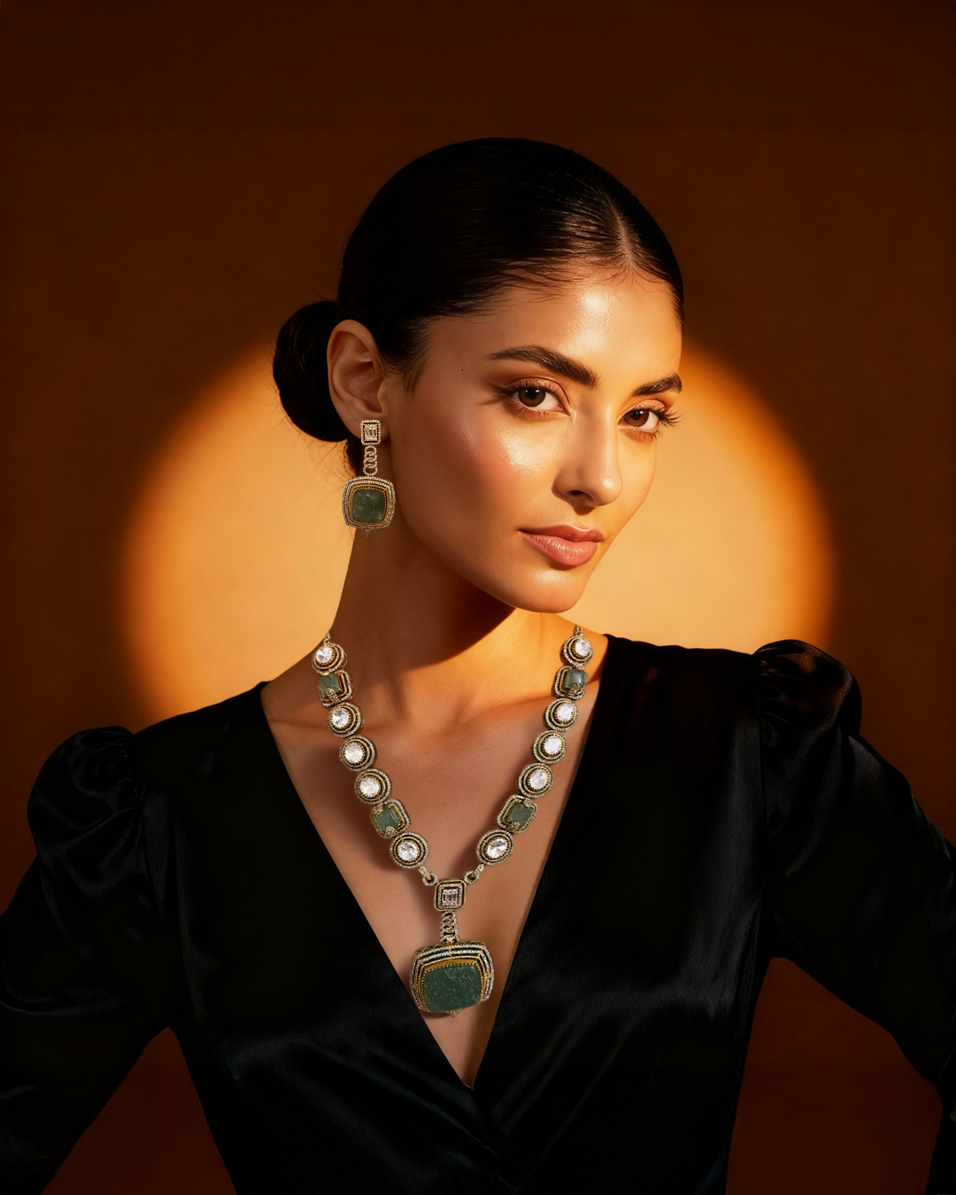 Grand Royal Statement Long Necklace Set