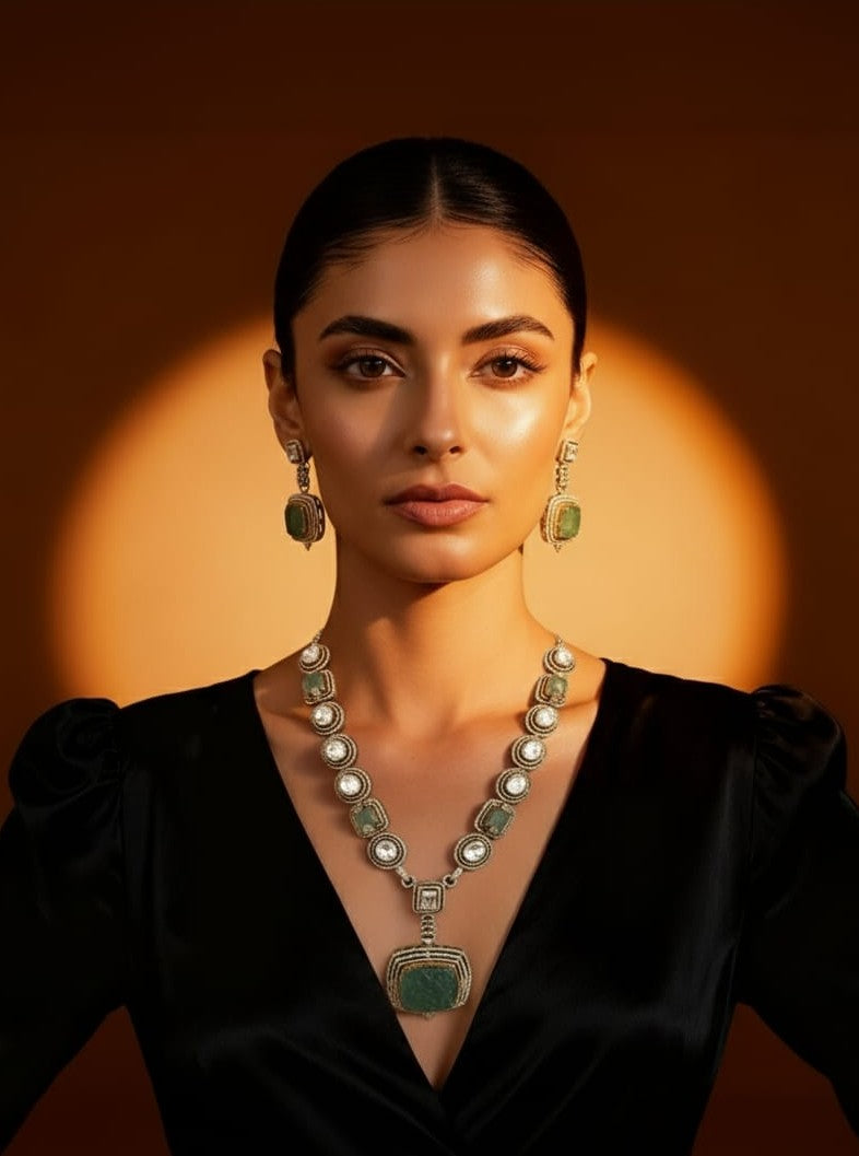 Grand Royal Statement Long Necklace Set