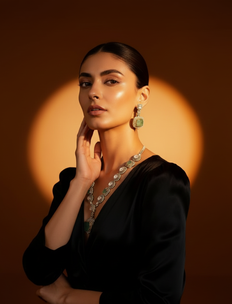 Grand Royal Statement Long Necklace Set